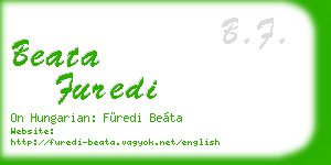 beata furedi business card