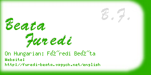 beata furedi business card